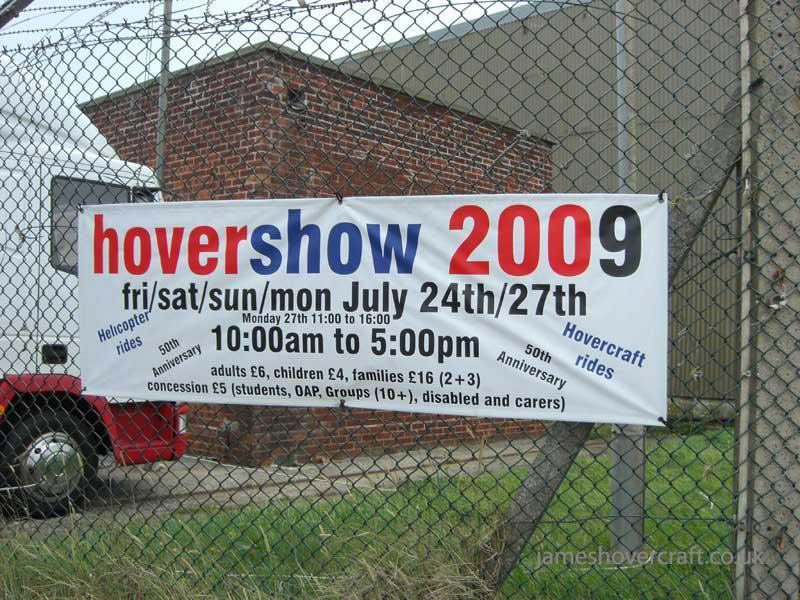 Walking around at the 2009 Hovershow - Banner for the show outside HMS Daedalus (submitted by James Rowson).